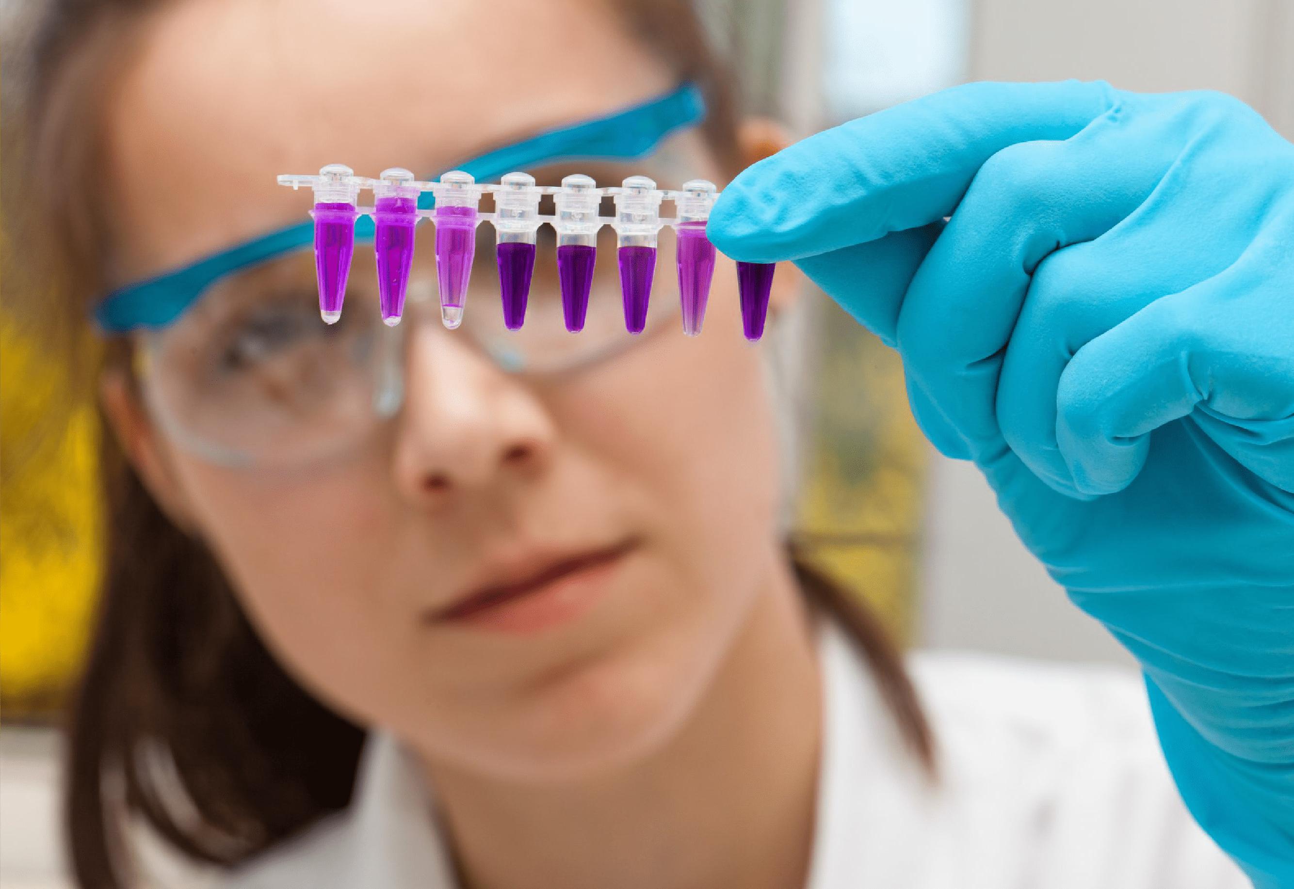 woman with test tubes